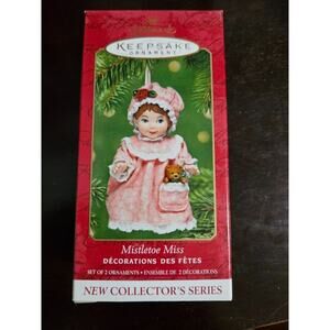 Hallmark Keepsake MISTLETOE MISS Porcelain Doll Christmas Ornament 2001